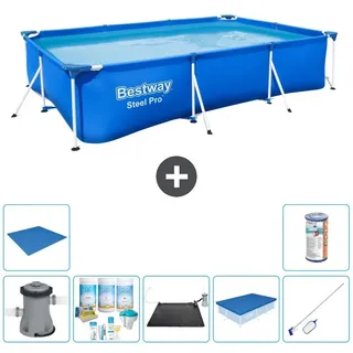 Bestway Steel Pro Rechteckig - 300x201x66 cm - 8-teilig S21560 - Blau