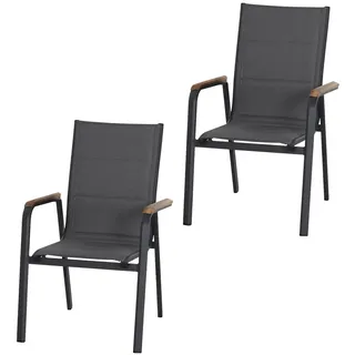 Siena Garden Klappsessel 62,5 x 68 x 98 cm anthrazit 2 St.