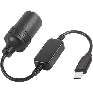 XMSJSIY USB auf Zigarettenanzünder Auto Zigarettenanzünder Sockel Konverter Typ C Männlich 5V zu 12V Zigarettenanzünder Adapterbuchse Weiblicher Zigarettenanzünder Fahrzeug Auto Boost Stromkabel