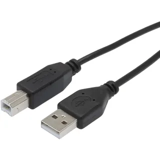 APM Druckerkabel, 1,8 m, USB-A auf USB-B, kompatibel mit Druckern von HP, Epson, Canon, Lexmark, Brother, Scanner, Festplatte, Computer, Farbe Schwarz, 570300