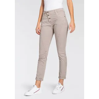 Please Jeans Röhrenhose Mit besonderer Knöpfung beige