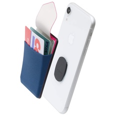 Sinjimoru Mini Geldbörse fürs Handy abnehmbar, Slim Wallet mit Wireless Charging Support, Visitenkarten Etui, Smart Wallet für iPhone & Android. Sinji Mount Flap Marine