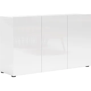 INOSIGN »MISTER, Sideboard,Kommode, Anrichte, Kredenz, mit 4 geräumigen Fächern« Kommode, komplett Hochglanz lackiert, Breite 135cm, weiß