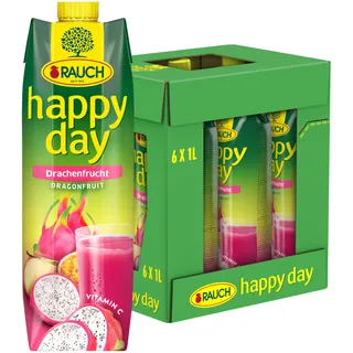 Rauch Happy Day Drachenfrucht| mysteriöser Name, mysteriöses Aussehen | einzigartiger Geschmack | unvergesslicher Genuss |6x 1l Tetra Prisma