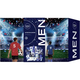 NIVEA MEN Adventskalender 2024 mit 24 Türchen voller verwöhnender Überraschungen, Weihnachtskalender mit Pflegeprodukten, Pflegeset für die Adventszeit mit NIVEA MEN, NIVEA und Labello Produkten