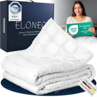 eloneo Gewichtsdecke 11kg, 7x7 Netz-Taschen-Struktur, hypoallergen & schadstoffgeprüft Decke 1 St