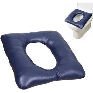 Anti-Dekubitus-Kissen 42x42x8cm, Wasserdichtes Sitzkissen für Toilettenstuhl, Duschstuhl & Rollstuhl, Weiches PU-Polster mit Baumwollfüllung, Druckentlastend für ältere Menschen, Königsblau