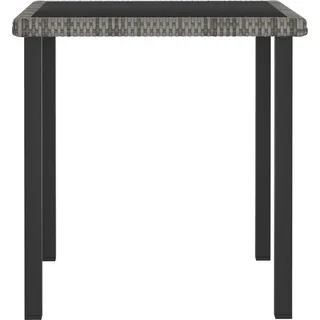 vidaXL Garten-Esstisch Grau 70x70x73 cm Poly Rattan - Grau