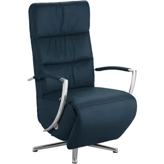 Cantus Relaxsessel , Dunkelblau , Leder , Echtleder , Color-Finish-Leder , 64x112x80 cm , Goldenes M , Fußauswahl, Lederauswahl, Stoffauswahl, Relaxfunktion, Herz-Waage-Funktion , Wohnzimmer, Sessel, Relaxsessel