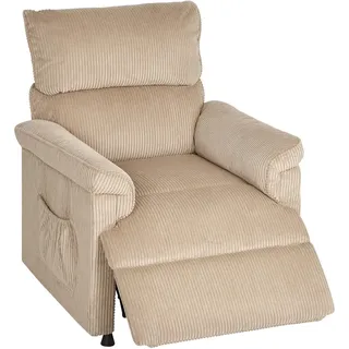 Homcom Relaxsessel mit Vibrationsmassage, Heiz- und Liegefunktion, Braun , Textil , Füllung: Polyester,Polyester , 86x105x94 cm , Wohnzimmer, Sessel, Massagesessel