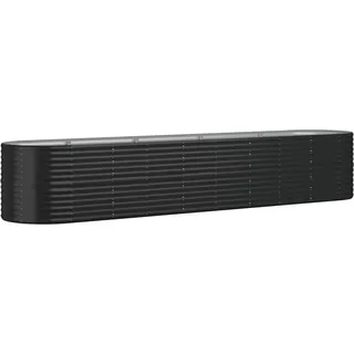 vidaXL Hochbeet Verzinkter Stahl 368x80x68 cm Anthrazit - Grau