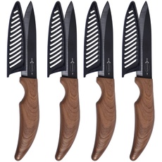Durandal Légende Keramikmesser mit Schutzhülle - Küchenmesser Set - Brotmesser - Steakmesser - Kochmesser - Gemüsemesser - Fleischmesser - Japanisches Messer - Kitchen Knife - Messerset (4x10cm)