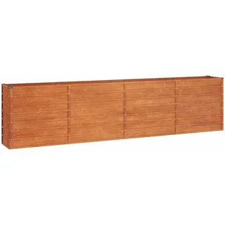 vidaXL Hochbeet, Hochbeet für Garten Balkon Terrasse, Kräuterhochbeet zum Selber Bauen, Gemüsebeet Pflanzkübel aus Metall, Grau Cortenstahl
