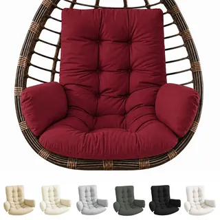 bechoanigel Hängesessel Kissen, Schaukelsessel Kissen Indoor Sitzkissen Garten Polster Auflage, Schaukelstuhl Dicke Hängestuhl Sitzauflage für Hängeschaukel Hängekorb, Burgunderrot