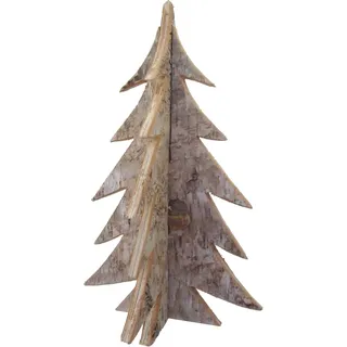 Dekobaum CREATIV DECO "Weihnachtsdeko", beige (natur), H:35cm Ø:21cm, Holzwerkstoff, Dekofiguren, Dekobaum