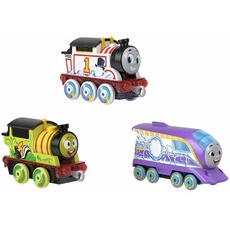 Thomas and Friends Toy Train 3-Pack, Colour Changers, Diecast Thomas Percy and Kana Engines with Colour Reveal in Warm and Cold Water