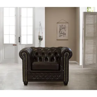 Home Affaire Chesterfield-Sessel Rysum Mikrofaser 94 x 72 x 86 cm Braun