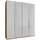 Drehtürenschrank Monaco 197,3 x 236 x 58 cm Braun/Weiß