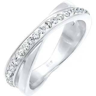 Elli Ring Damen Wickelring mit Kristallen in Weiß | Gr.: 62