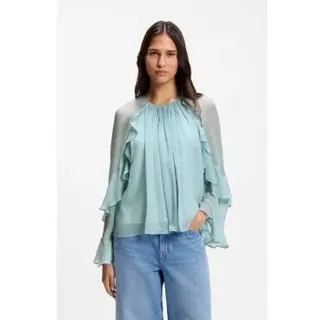 BOSS für Damen. 50573224 Bluse Bradia aqua grün (34), Lässig, Polyester, Langarm