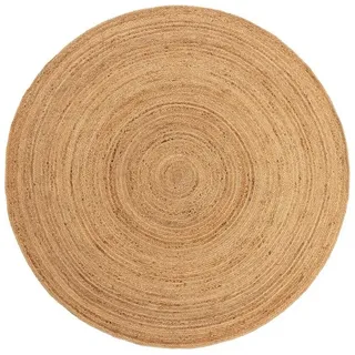 benuta pure Juteteppich Jutta ø 90 cm - Moderner Kurzflor-Teppich für Wohnzimmer