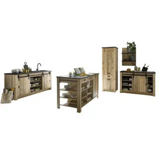 furn.design Küchenzeile 201 cm Mehrfarbig