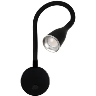 kalb Material für Möbel LED Bettleuchte 'Tulipano I' 4.5W Leseleuchte Bettlampe schwarz weiss, Farbe:Schwarz