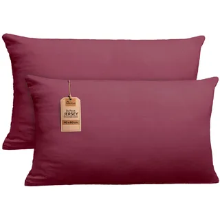 NatureMark Kissenbezug Jersey, bordeaux rot, aus Baumwolle, 40x80 cm, 2 Stück