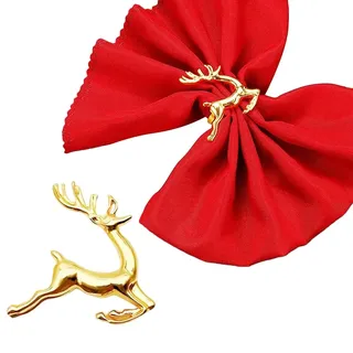9 Stück Serviettenringe Tischdeko Weihnachten, Gold Serviettenring Weihnachtsgeschirr Serviettenhalter Serviettenschnalle Napkin Servietten Rings, Hirsch Esstisch Tisch Deko Hochzeit Tischdekoration