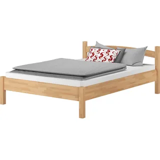 Breites Einzelbett Massivholzbett Buche 120x200 Bettgestell Holzbett Zubehör wählbar V-60.73-12ohne Zubehör - Naturbelassen
