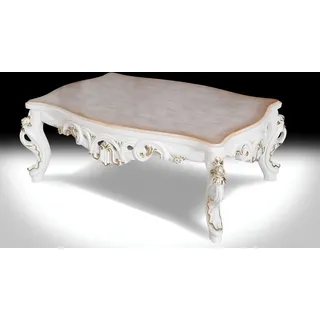 Couchtisch Tisch Designer Beistelltisch 130x80 Couchtische Tische Barock - Weiß