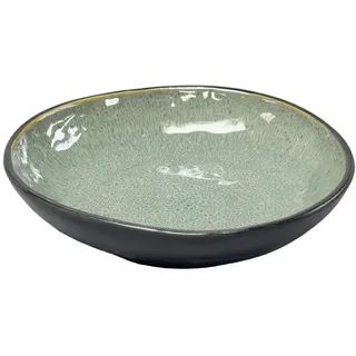 Novel Suppenteller , Grün , Keramik , Farbverlauf , organisch , 20.1x20.1 cm , Lfgb, Handmade Quality , lebensmittelecht , Geschirr, Teller, Suppenteller