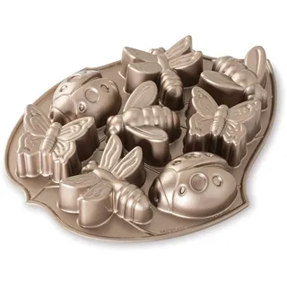 Nordic Ware - 53037 Backform Glückskäfer - Schmetterling - Marienkäfer - Biene - Libelle - Aluminium - 8 x 150 ml