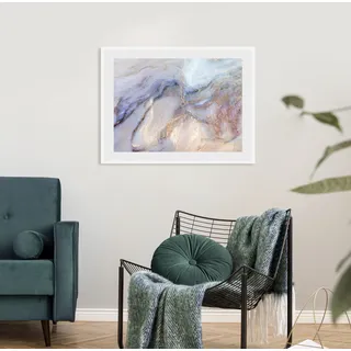 Bild QUEENCE "Mandala", gold (farbe rahmen: weiß, farbe bild(er): goldfarben), B:70cm H:50cm, Acrylglas, Holz, Papier, Bilder, Bild, HD Premium Poster-Druck inkl. Holzrahmen