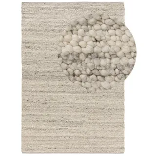 benuta pure Wollteppich Finn Ivory/Hellgrau 100x150 cm - Naturfaserteppich aus Wolle