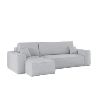 kaiser möbel Ecksofa mit schlaffunktion und bettkasten, Eckcouch BEST Dicker Cord Grau Links - Grau