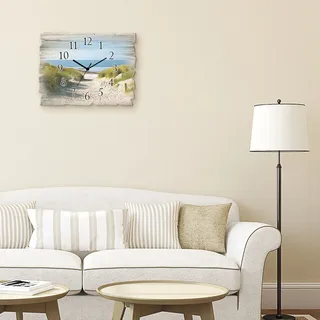 ARTland Wanduhr Strand mit Sanddünen und Weg zur See (40 cm)
