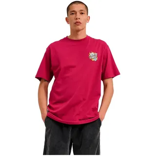 Santa Cruz Flaming Dice Dot Chest Kurzarm-t-shirt - Burgundy - XL