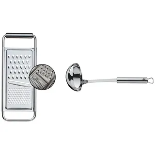 WMF Küchenreibe Kartoffelreibe Gurkenhobel Cromargan Edelstahl rostfrei spülmaschinengeeignet & Schöpflöffel 30 cm Profi Plus Cromargan Edelstahl rostfrei teilmattiert
