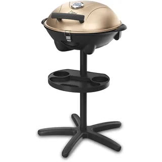 SUNTEC Elektrogrill BBQ-9479 auch als Tischgrill Geeignet | Grill mit Abnehmbarem Deckel und Regulierbaren Thermometer | Ideal für Balkon, Garten, Outdoor und Camping | Barbecue für mehrere Personen