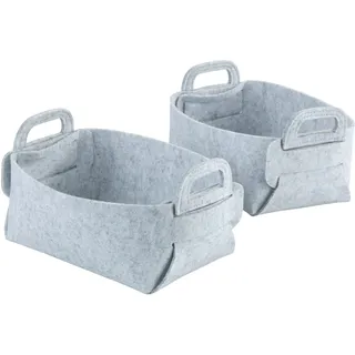 Wenko Filzkorb Nina S 2er Set Aufbewahrungskörbe 19 x 14 x 9 cm hellgrau