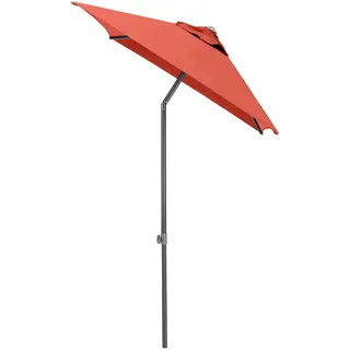 Kettler Sonnenschirm , Anthrazit, Terracotta , Textil , 150x210 cm , 360° drehbar, höhenverstellbar, lichtecht, Knickgelenk, regenabweisend, rostfrei, stabile Strebegelenke, U-Profil-Streben, UV-beständig, wetterfest, mit Belüftung, geeignet für Balkon , Sonnenschutz, Sonnenschirme