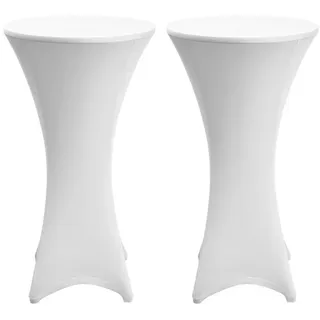 Beautissu Stella Stehtischhusse Ø 60 cm Weiß