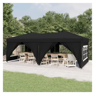 vidaXL Partyzelt Faltbar mit Seitenwänden Schwarz 3 x 6 m 