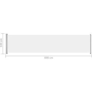 Ausziehbare Seitenmarkise 140 x 600 cm creme 313370
