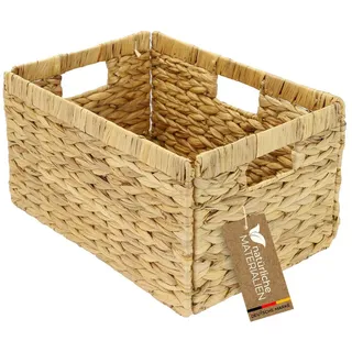 HMF Aufbewahrungskorb geflochten aus Wasserhyazinthe passend für Billy 35 x 25 x 20 cm beige