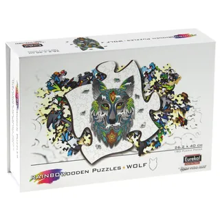 Eureka Holzpuzzle Wolf - bunte 2D Puzzle 180 Teile