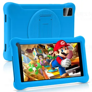 Tablet für Kinder, 7 Zoll, 8 RAM 64 GB ROM (TF Karte 128 GB) Google zertifiziert, Kinder-Software, Pre-Installed, WLAN, Tablet PC mit Schutzhülle für Tablet