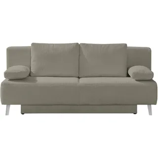 Novel Schlafsofa , Taupe , Metall , Uni , Füllung: Polyurethan (Pur) , 193x85x88 cm , Fußauswahl, Stoffauswahl, Rücken echt , Wohnzimmer, Sofas & Couches, Schlafsofas, Sonstige Schlafsofas