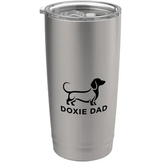 Doxie Dad-Dackel-Hundebesitzer-Silhouette Doppelwandiger Edelstahl-Thermobecher